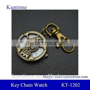 Key Chain Ladies Luxury Watches With Retro Metal Bronzed Chain Cartoon Pattern Pocket Watch thumbnail-1