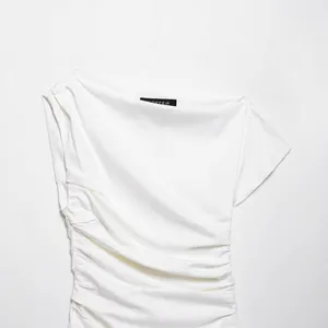 2025 New European and American Fashion Simple and Skinny Fold Short Dress thumbnail-2