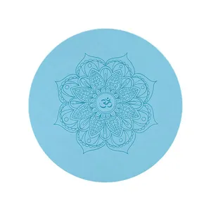 Customized Elevated Round Eco-Friendly Suede Fabric Rubber Yoga Mat thumbnail-3