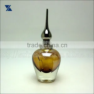 Hand Made Amber With Luster Finishing Glass Perfume Bottle thumbnail-1