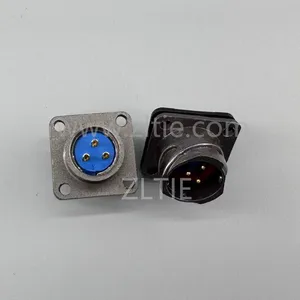 FQ18 Series 3-Pin Square Flange Male Socket FQ18-3ZJ thumbnail-1