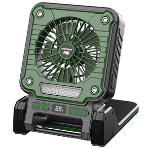 NEW Foldable Handle USB Output Outdoor LED Flashlight Camping Lights Solar Fan With Solar Panel With Lights and Battery thumbnail-3