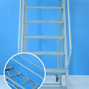 Warehouse Climbing Car Supermarket Mobile Platform With Fence Take Goods Climbing Ladder Warehouse Pulley Can be Moved thumbnail-3