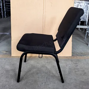 Wholesale Modern Comfortable Stackable Black Steel Metal Leg Commercial Theater Dining Hotel Auditorium Outdoor Padded thumbnail-5