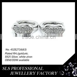 2015 Fashion Design Guangzhou Wholesale 925 Sterling Silver Huggie Earrings for Women thumbnail-1