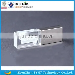 3D Customized Logo Crystal Glass 8gb Usb Flash Drive 2.0 to 3.0 With Led Light thumbnail-1
