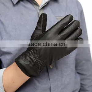 Buckskins Leather Gloves, Fall and Winter Warm Velvet Fashion Line Cycling Gloves, Full Finger Cycling Gloves thumbnail-2