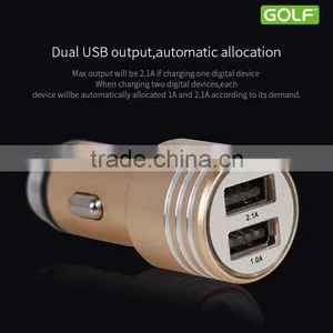 GOLF Original GF-C06 Bullet Series Metal Matt Car Charger 2.1A/1A Dual USB Fast Charging Car Charger for Universal Device thumbnail-2