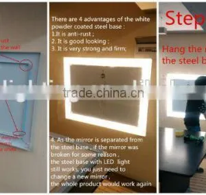 Bathroom Design IP44 LED Heat Pad Back-lit Bathroom Mirror thumbnail-6