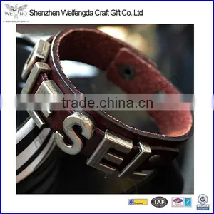 Letter Leather Bracelet Wristband for Men & Women thumbnail-1
