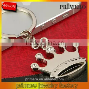 Rhinestone Princess Queen Crown Keychains Key Ring Creative Metal Key Holder Jewelry thumbnail-1