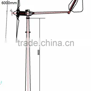 China Wind Power Manufacture 5kw Home Wind Generator, Windmill Generator 5kw 48v 96v 120v 240v 380v thumbnail-2