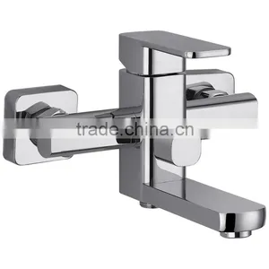 High Quality Square Brass Bath Faucet, Polish and Chrome Finish, Best Sell Square Series Faucet Quality Choice thumbnail-1
