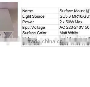 Twin Whitesurface Mounted Lighting Fixture for MR16/GU10/G5.3 Lamp Holder thumbnail-2