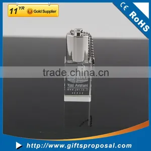 Customized Capacity Memory Disk High-end Crystal Insert 1C Laser Engraved Logo USB Flash Drive for Promotional Gifts thumbnail-1
