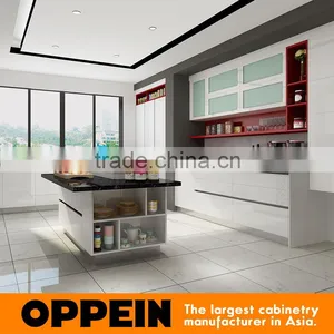 2016 New Kitchen Cabinets White HPL and Red Lacquer For Modular Kitchen Cabinets thumbnail-5