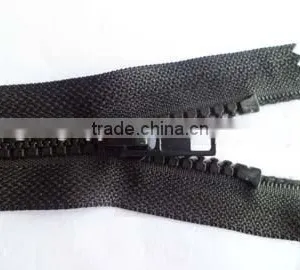 5# Plastic Derlin Zipper Fastener Close End Zipper Plastic Bottom Stop With Painted Auto-lock Slider Coate Zipper thumbnail-3