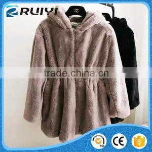 Korean Stylish Cashmere Artificial Fur Coat for Women thumbnail-3