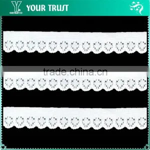 Width 1.5 Centimeter Plain White Stretch Trim Spandex Elastic Lace thumbnail-1