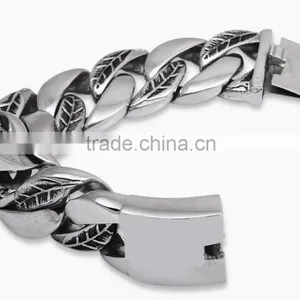 At Present Popular Titanium Steel Bracelets and Bangles for Big Wrist ,heavy Men's Bracelet, AB062 thumbnail-1