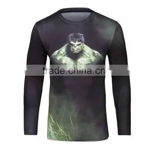 Men Summer Compression T Shirt Superhero Hulk 3D Printing T Shirt Male Fitness Sport Top Gym Clothes thumbnail-1