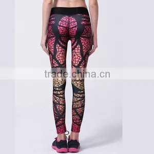 China Manufacturer Custom Sublimation Leggings Digital Printed Pants Women Running Compression Tights thumbnail-3