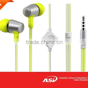 Mobile Phone Metal Earphone With Flat Cable thumbnail-1