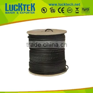 RG6 18AWG Coaxial Cable, Quad Shielded, Black, Spool, 1000 Foot thumbnail-1