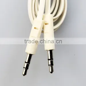 White 3.5mm Stereo Male to Male Moulded Plugs Flat Cable With Factory Price thumbnail-1