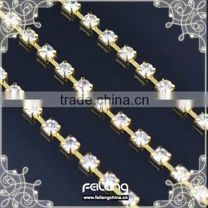 Wholesale Rhinestone Cup Chain ,crystal Clear Cup Chain With Gold Claw thumbnail-1