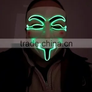 Vendetta el Wire Mask / Halloween Party Masks WIRE Black / EL Wire Halloween Mask thumbnail-3