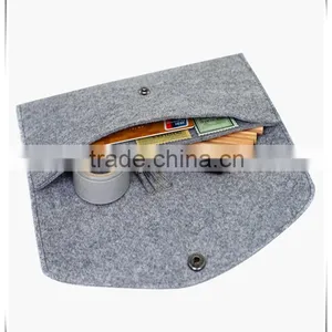 New Design High Quality Custom Button Felt Mobile Phone Pouch thumbnail-6