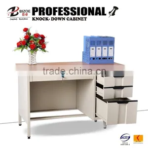 China Furniture Manufacturer Metal 3 Drawers Computer Desks for One Person thumbnail-4