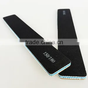 Korean Quality Custom Personalized Black Double Side Nail File With Grit of 150/180 Sponge Nail Buffer Manicure Tools Factory thumbnail-2