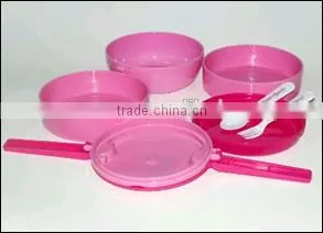 PP Rectangle Four Layers Lunch Box With Spoon,fork.CMYK+White (Heat Transfer). thumbnail-2