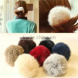 Rabbit Fur Ball Headband thumbnail-3