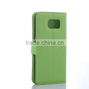 Factory Outlet Luxury Lichee Leather Flip Cover Case With Wallet and Card Slot for Samsung GALAXY S6 thumbnail-3