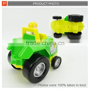 Plastic Mini Free Wheel Cartoon Toy Car City Truck With Music thumbnail-3