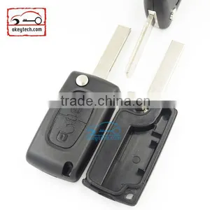 High Quatity Citroen Romote Flip Key Shell Button 307 Blank NO Battery Place 0523 Citroen Key Case thumbnail-1