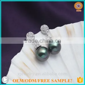 925 Silver cz Authentic South Sea Shell Pearl Earrings thumbnail-4