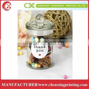 United Kingdom "thank You Stickers" White Round Heart Label Use for Bottles /bag thumbnail-1