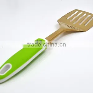 Nice Appearance China Manufacturer Gold Plating Stainless Steel Frying Slotted Turner thumbnail-4