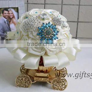 Exquisite Blue Brooches Bouquets, Beads Rhinestone Bouquets thumbnail-3
