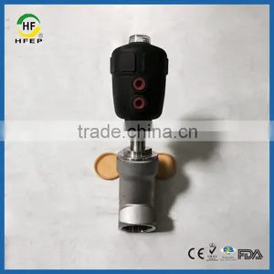 Thread Sanitary Single and Double Pneumatic Actuator Angle Seat Valve thumbnail-2