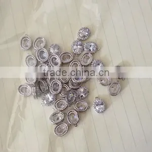 Jewelry Accessories Platinum Plated Earring Oval cz Piece thumbnail-1