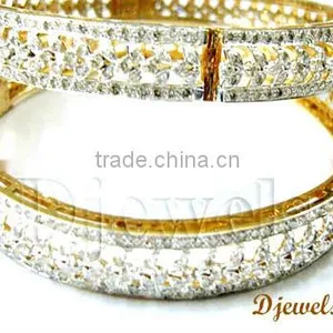 Ladies Diamond Gold Bangles, Stylish Diamond Gold Bangles, Diamond Jewelry thumbnail-1