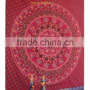 Indian Elephant Mandala Dorm Tapestry Hippie Wall Hanging Throw Cotton Bedspread Yoga Rajasthan Jaipur thumbnail-1