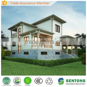 Hot Sale Two Storey Prefabricted Wooden House Villa thumbnail-1