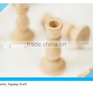 3 Inch Tall Unfinished Wooden Candle Holders for Wedding Decor thumbnail-3