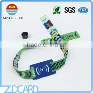 13.56MHz RFID Woven Fabric Bracelet With NTAG213 Chip thumbnail-1